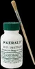 A bottle of KERALIT Huf-Festiger and a brush on a black background. Produktbild-Vorschau