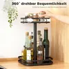 Drehbares Gewürzregal, 2-stufiges Design, Saugfüße, Metall, Produktbild-Vorschau 4