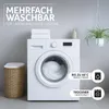 A white washing machine in a laundry room setting, with a basket and a plant. Produktbild-Vorschau