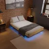 Kovová posteľ Juskys Palamos 140x200 cm s roštom a LED Náhľad obrázku produktu 5