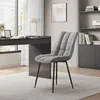 A modern home office setting with a desk, chair, and shelves. Produktbild-Vorschau