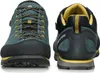 Zustiegsschuhe "Crux GTX" von Scarpa in Schwarz und Blau mit gelben Akzenten; Vorder- und Rückansicht. Produktbild-Vorschau