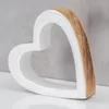 Herz Holz 15x15cm Mango Weiß Natur Braun Tischdeko Deko Produktbild-Vorschau 2