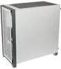 A white computer case is shown from a side angle. Voir les images du produit