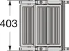 A technical drawing of a folding step stool. Produktbild-Vorschau