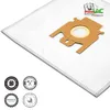 A vacuum cleaner bag with several quality seals and a brand logo. Produktbild-Vorschau