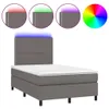 vidaXL Boxspringbett mit Matratze & LED Grau 120x190 cm Produktbild-Vorschau 1