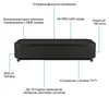 A black projector with various features highlighted by text labels and connecting lines. Voir les images du produit