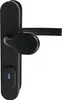 A black door handle set with a keyhole. Produktbild-Vorschau