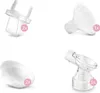 A collage of four different parts of a breast pump accessory set, each with a quantity indicator. Voir les images du produit