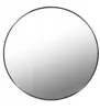 A round mirror with a black frame against a white background. Produktbild-Vorschau