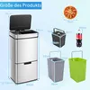 koš na odpadky do kuchyně o objemu 72 litrů, koš z nerezové Náhled obrázku produktu 9