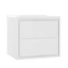 A white bathroom vanity cabinet with two drawers, shown against a white background. Produktbild-Vorschau