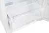 Interior view of a refrigerator compartment, focusing on a clear crisper drawer. Produktbild-Vorschau