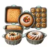 6er-Set Silikon-Backformen – Antihaft, rund & eckig, Produktbild-Vorschau 1