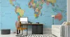 Muralo netkaná fyzikálna tapeta WORLD MAP pre kanceláriu Náhľad obrázku produktu 3