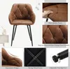 A collage of images showcasing a brown armchair with black metal legs, highlighting its features. Produktbild-Vorschau