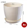 KADAX 3x Doniczka 16cm Osłonka z Podstawką Kremowa Podgląd zdjęcia produktu 3