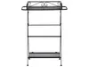 A black metal shelf unit with three tiers, presented against a white background. Produktbild-Vorschau