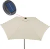A close-up view of a beige umbrella with a solar panel attached to its top. Anteprima dell’immagine prodotto