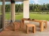 BELIANI Gartenhocker 3er Set Hellbraun Akazienholz Produktbild-Vorschau 2