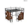 Hochbett, 140x200 cm, Metallbett mit Lattenrost, Regal, Produktbild-Vorschau 4