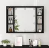 vidaXL Spiegelschrank mit LED Schwarz 76x15x55 cm Produktbild-Vorschau 3