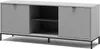 A gray lowboard with two doors and an open shelf in the middle, shown from a slight diagonal angle. Náhled obrázku produktu