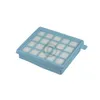 A light blue vacuum cleaner filter is shown on a white background. Produktbild-Vorschau
