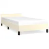 vidaXL Struttura letto con testiera senza materasso crema Anteprima dell’immagine prodotto 1