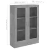 vidaXL Vitrína Concrete Grey 82,5x30,5x115 cm Drevo Náhľad obrázku produktu 8