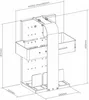 A technical drawing with dimensions of a console bracket. Anteprima dell’immagine prodotto