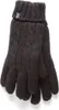 A pair of dark gray knitted gloves with a cable knit pattern and a ribbed cuff, shown against a white background. Anteprima dell’immagine prodotto