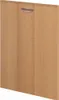A close-up, isolated view of a wooden cabinet door with a metallic handle. Produktbild-Vorschau