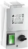 A close-up studio shot of a white electrical device with a green switch and a rotary dial. Anteprima dell’immagine prodotto