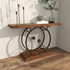Deco 79 Houten fietsconsole-tafel met een breed houten blad Productafbeelding-voorbeeld 7