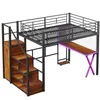 Hochbett mit Schreibtisch, Kleiderschrank, Regalen, Produktbild-Vorschau 21
