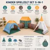 COIL Kinder Spielzelt 5-teilig mit Tunnel – Tipi, Iglu & Produktbild-Vorschau 3