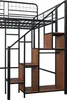 Hochbett, 140x200 cm, Metallbett mit Lattenrost, Regal, Produktbild-Vorschau 9