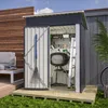GIHAUVIA Metall Gerätehaus anthrazit 140x72,4x182 cm (B x T Produktbild-Vorschau 8