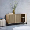 sweeek - Modernes Sideboard mit Holzoptik und Rillenmuster, Produktbild-Vorschau 5