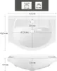 Diagram with measurements of a white sink. Produktbild-Vorschau