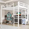 Multifunktionales Hochbett mit Schreibtisch, USB-Ladung & Produktbild-Vorschau 4