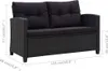 vidaXL Canapé de jardin 2 places avec coussins Noir 124 cm Voir les images du produit 6