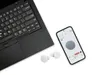 A laptop, smartphone, and wireless earbuds are arranged on a white background. Produktbild-Vorschau