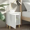 vidaXL Table de nuit avec pieds en bois massif blanc Voir les images du produit 7