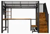 Hoogslaper 90x200 cm met bureau, planken, prikbord en een Productafbeelding-voorbeeld 8