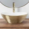 rea Aufsatzwaschbecken Sofia, Oval, Weiß Gold, Produktbild-Vorschau 5