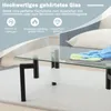 COSTWAY Table basse avec plateau de table en verre, table Voir les images du produit 2