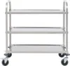 vidaXL 3-Stufiger Servierwagen 96,5 x 55 x 90 cm Edelstahl Produktbild-Vorschau 1